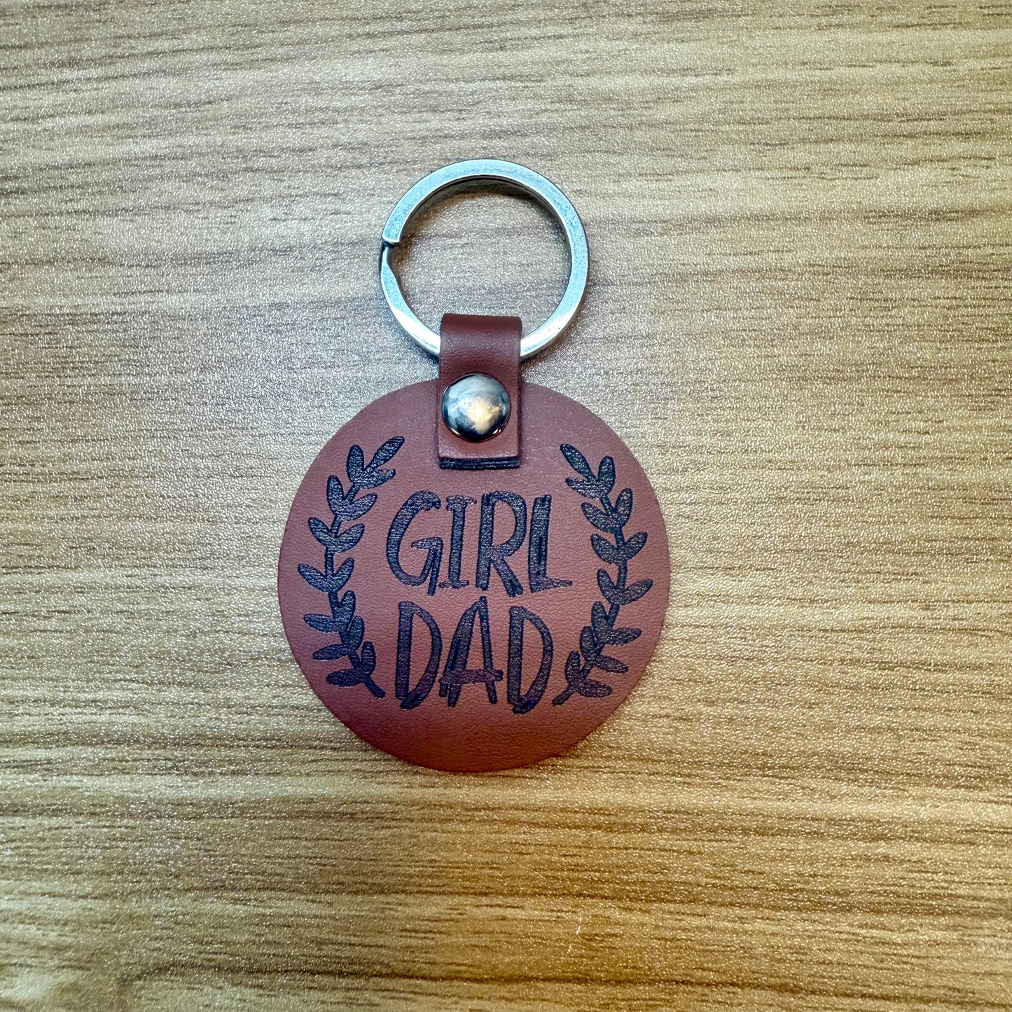 Dad Themed Leather Keychain