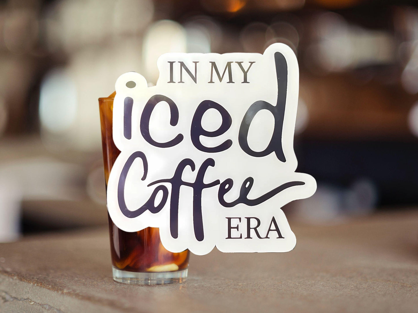 In My Iced Coffee Era Sticker – Funny Coffee Lover Sticker for Laptop, Water Bottle, or Tumbler