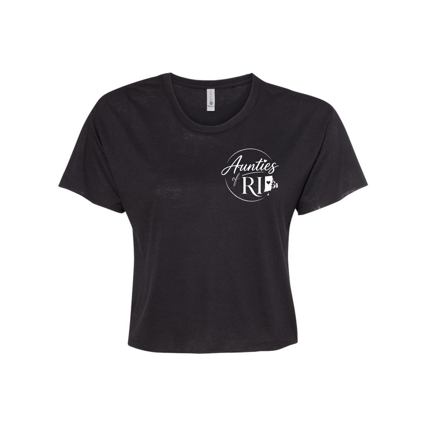 Aunties of RI | Official Logo Festival Crop Tee | Small Logo