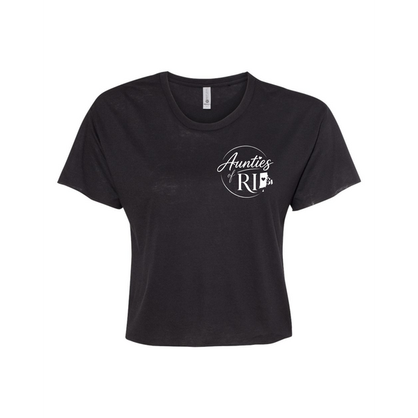 Aunties of RI | Official Logo Festival Crop Tee | Small Logo