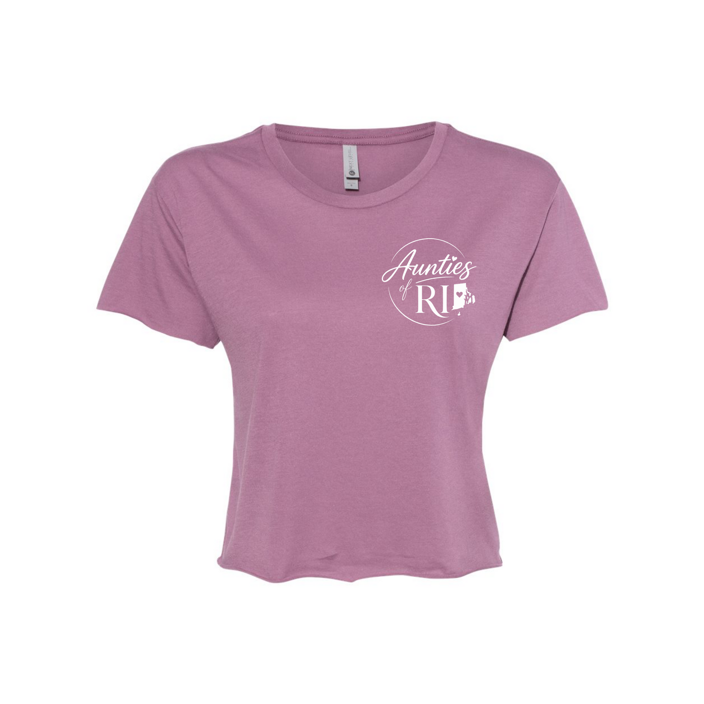 Aunties of RI | Official Logo Festival Crop Tee | Small Logo