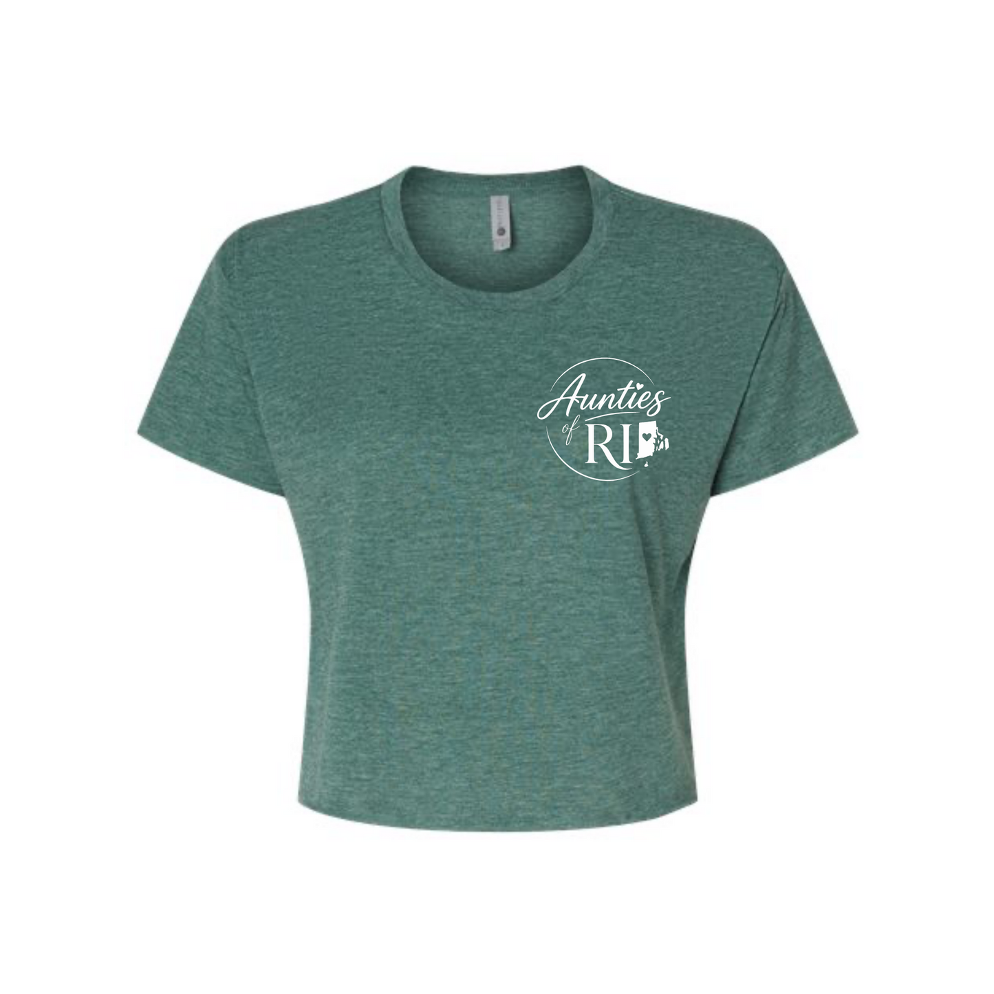 Aunties of RI | Official Logo Festival Crop Tee | Small Logo