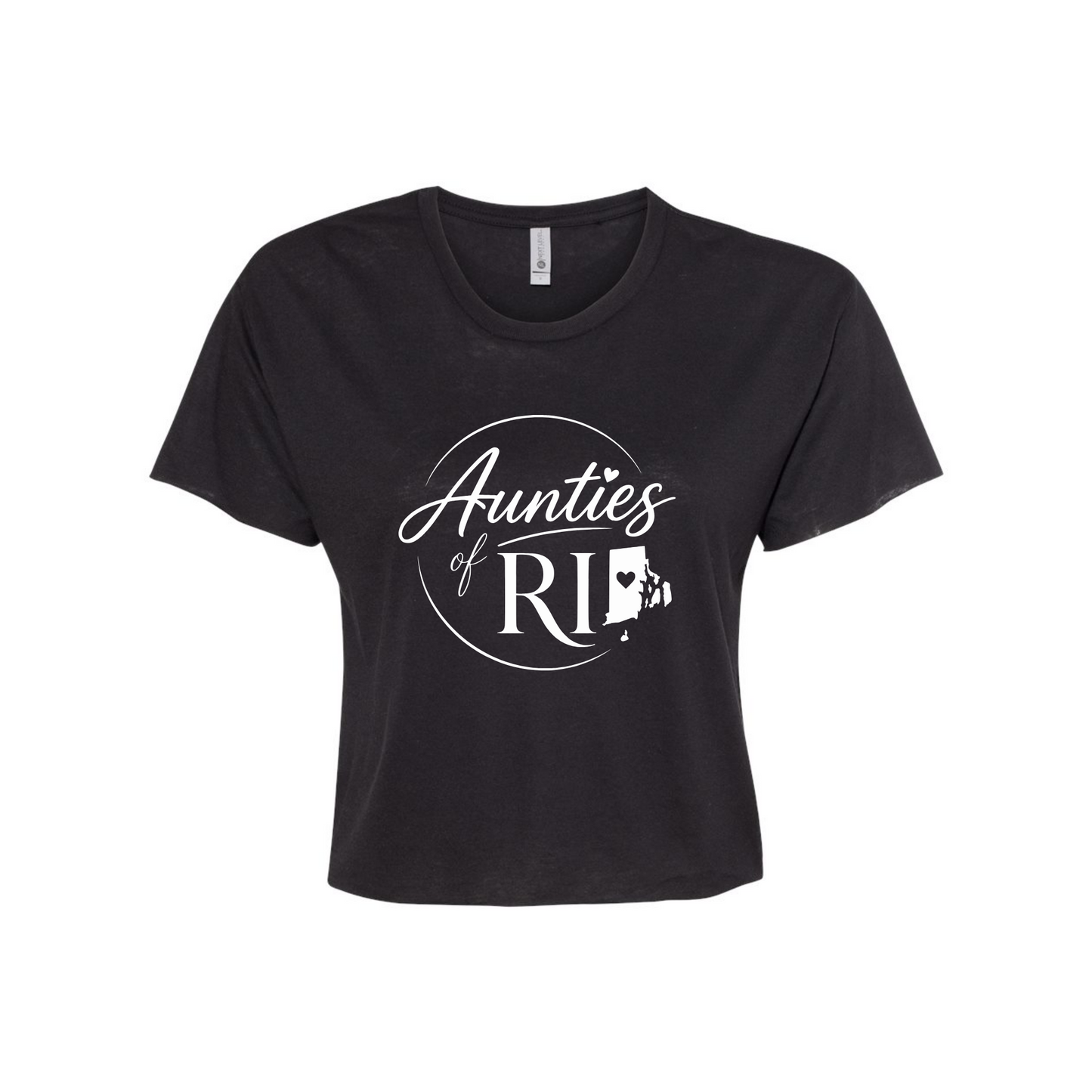 Aunties of RI | Official Logo Festival Crop Tee | Large Logo