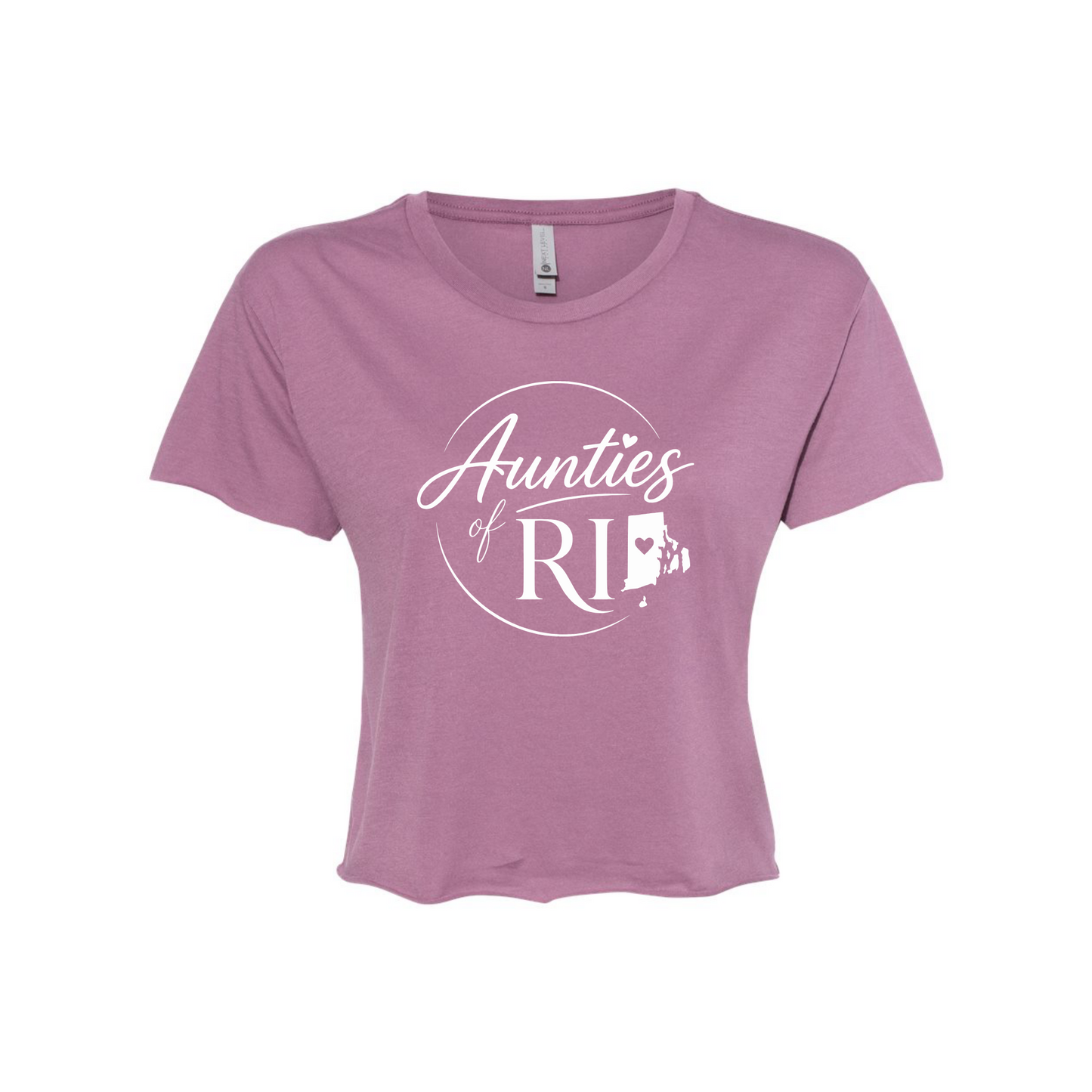 Aunties of RI | Official Logo Festival Crop Tee | Large Logo