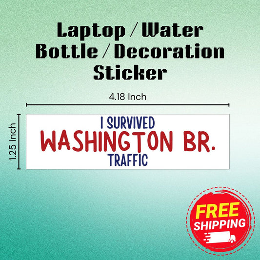 I Survived Washington Br. Traffic Laptop Water Bottle Decoration Sticker – Rhode Island Bridge