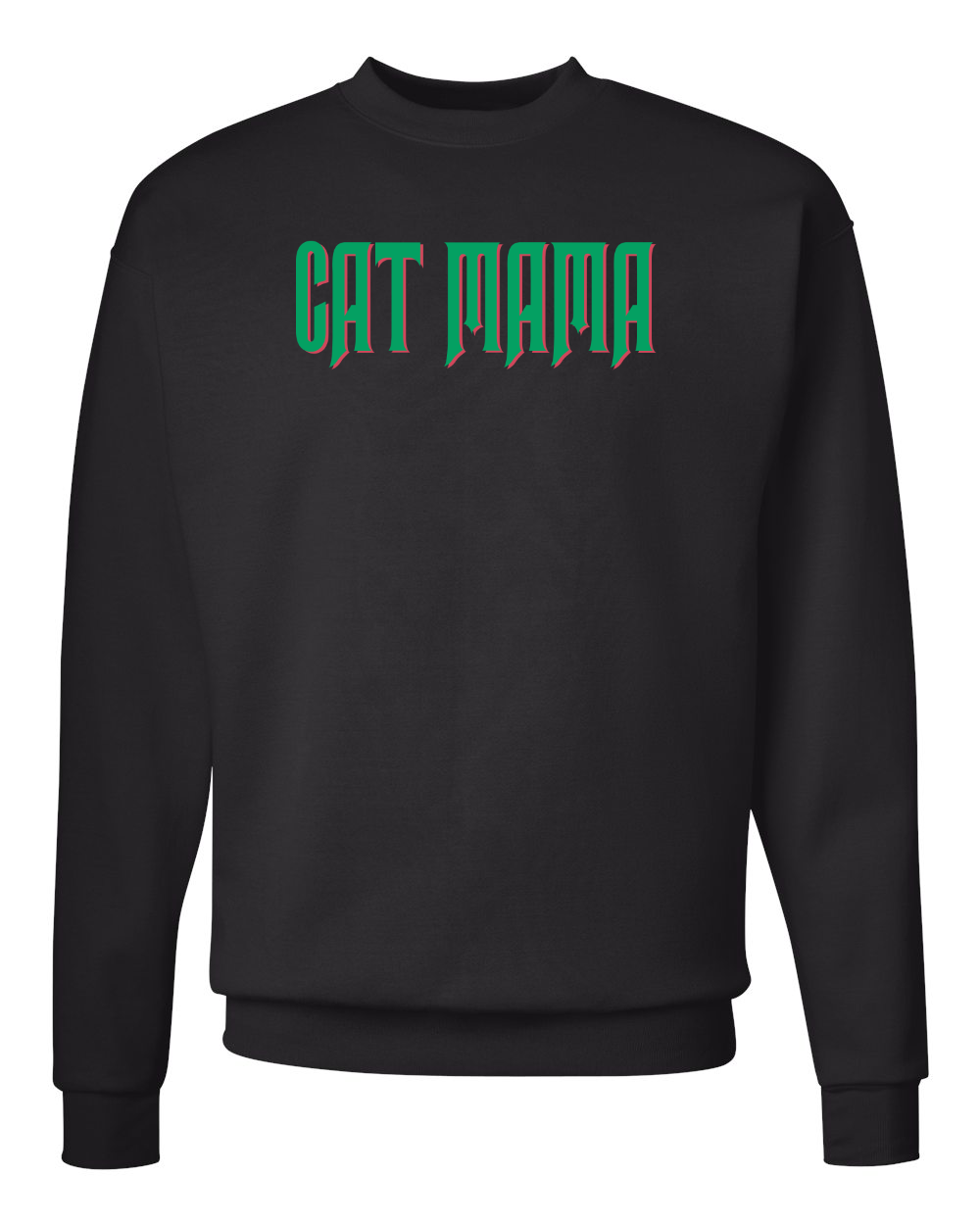 Cat Mom Mama Mommy Wicked Inspired Crew Sweatshirt Black