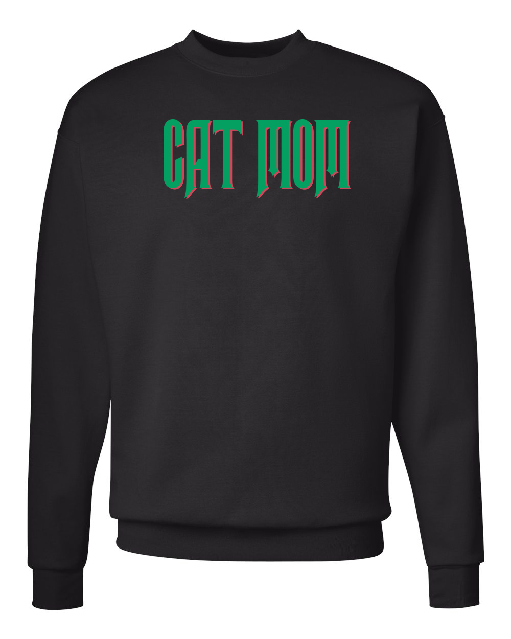Cat Mom Mama Mommy Wicked Inspired Crew Sweatshirt Black