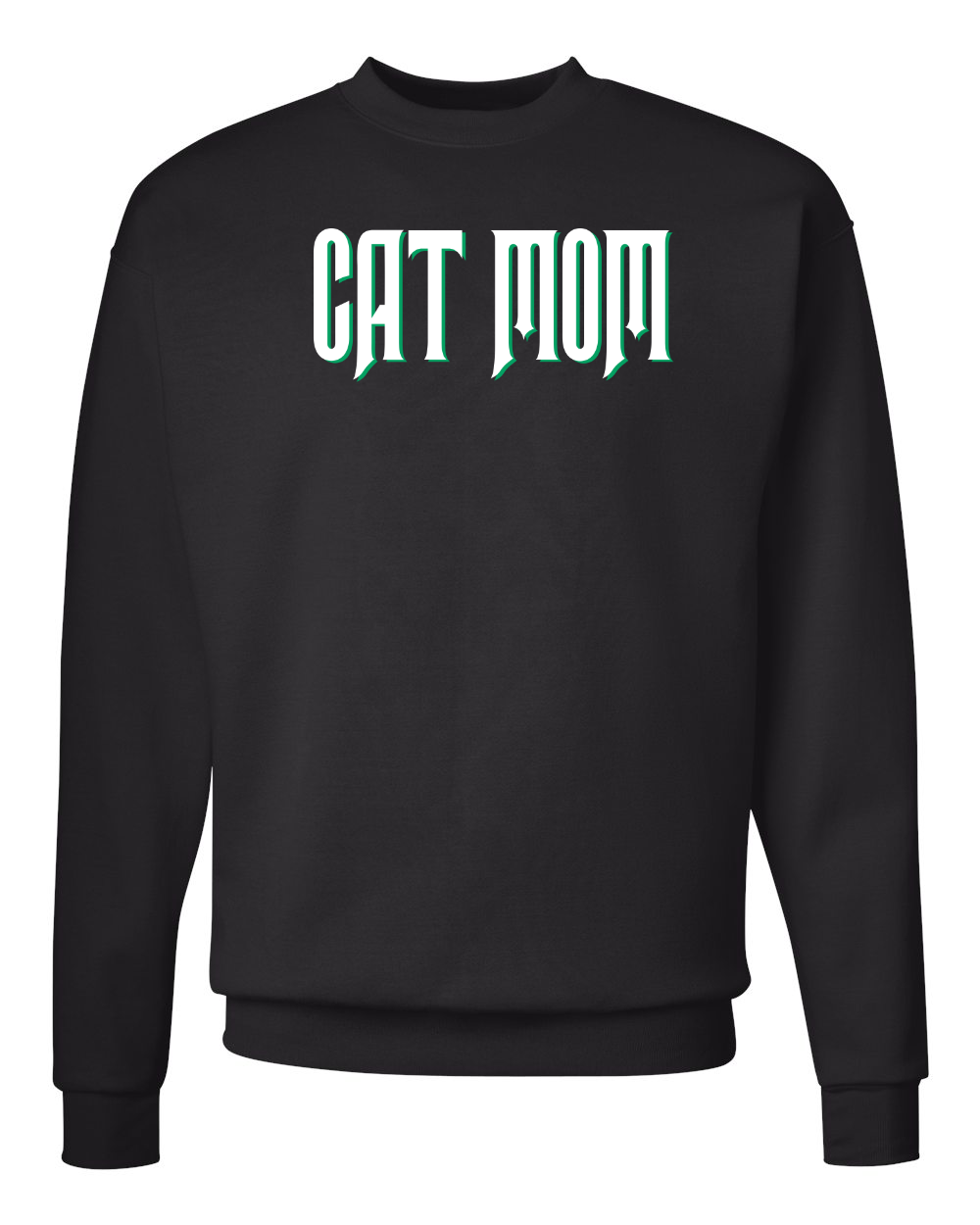 Cat Mom Mama Mommy Wicked Inspired Crew Sweatshirt Black