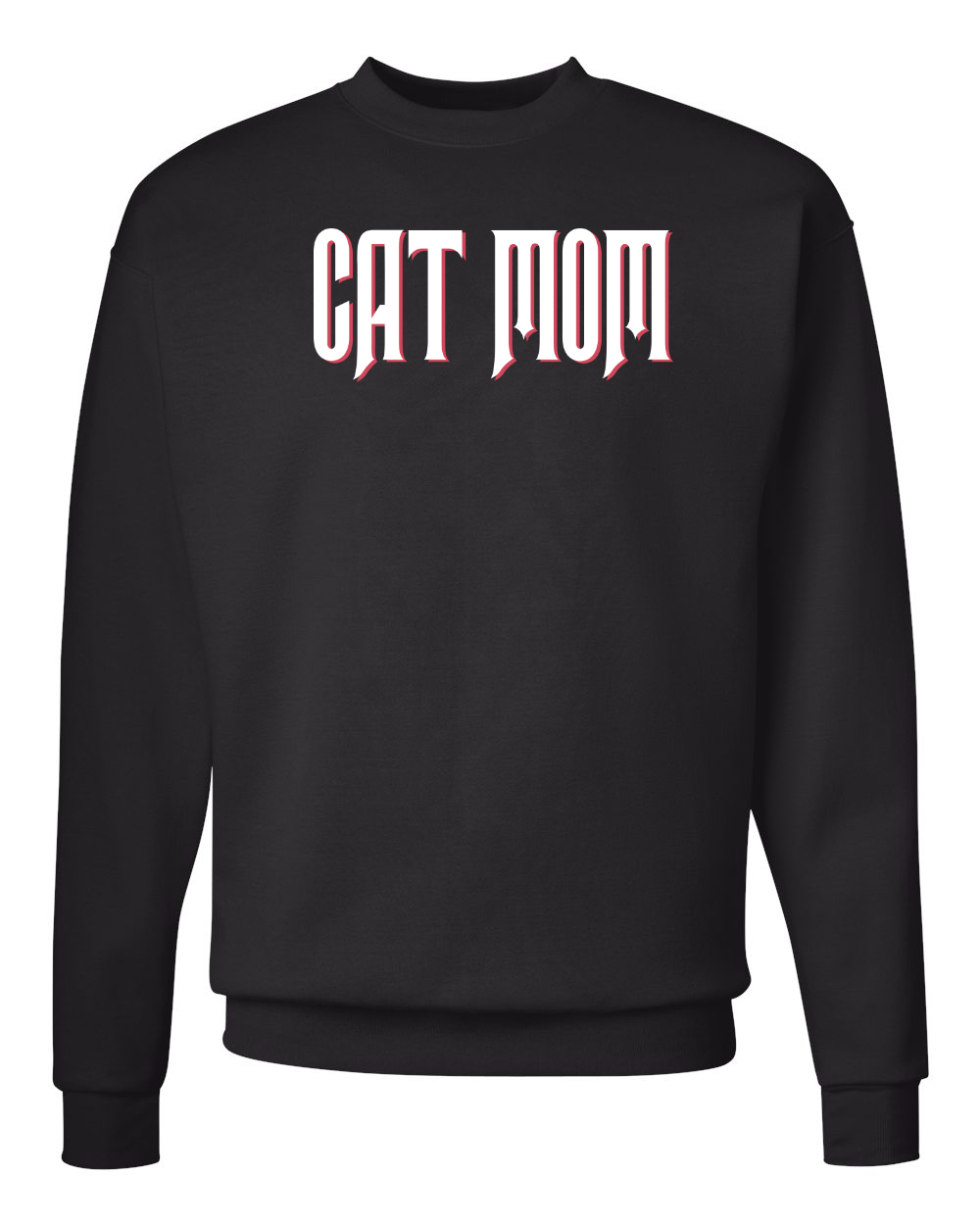Cat Mom Mama Mommy Wicked Inspired Crew Sweatshirt Black