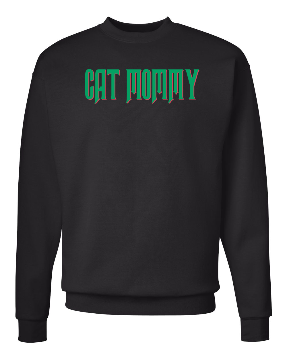 Cat Mom Mama Mommy Wicked Inspired Crew Sweatshirt Black