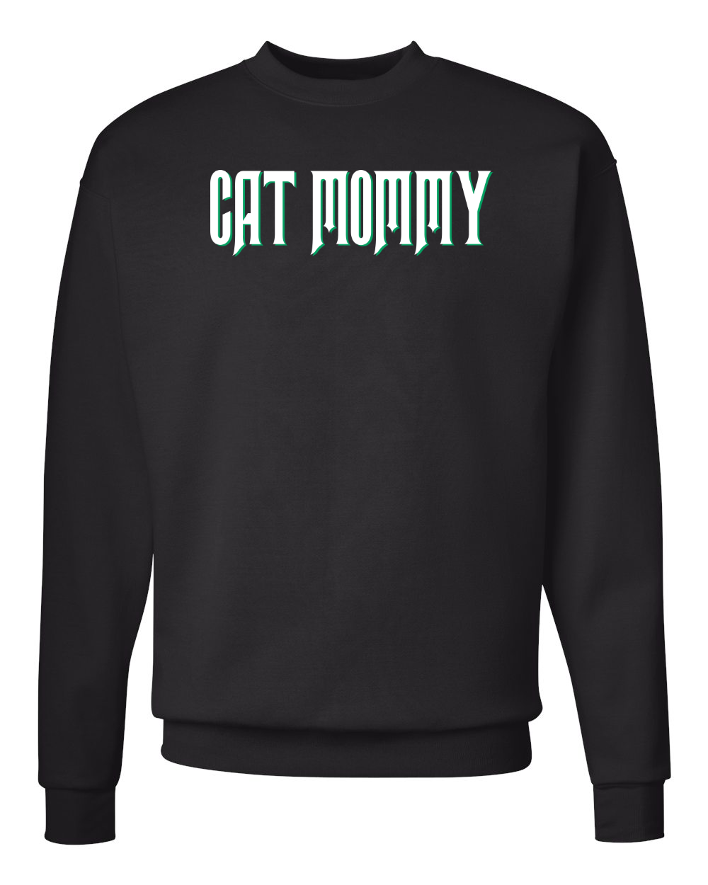 Cat Mom Mama Mommy Wicked Inspired Crew Sweatshirt Black