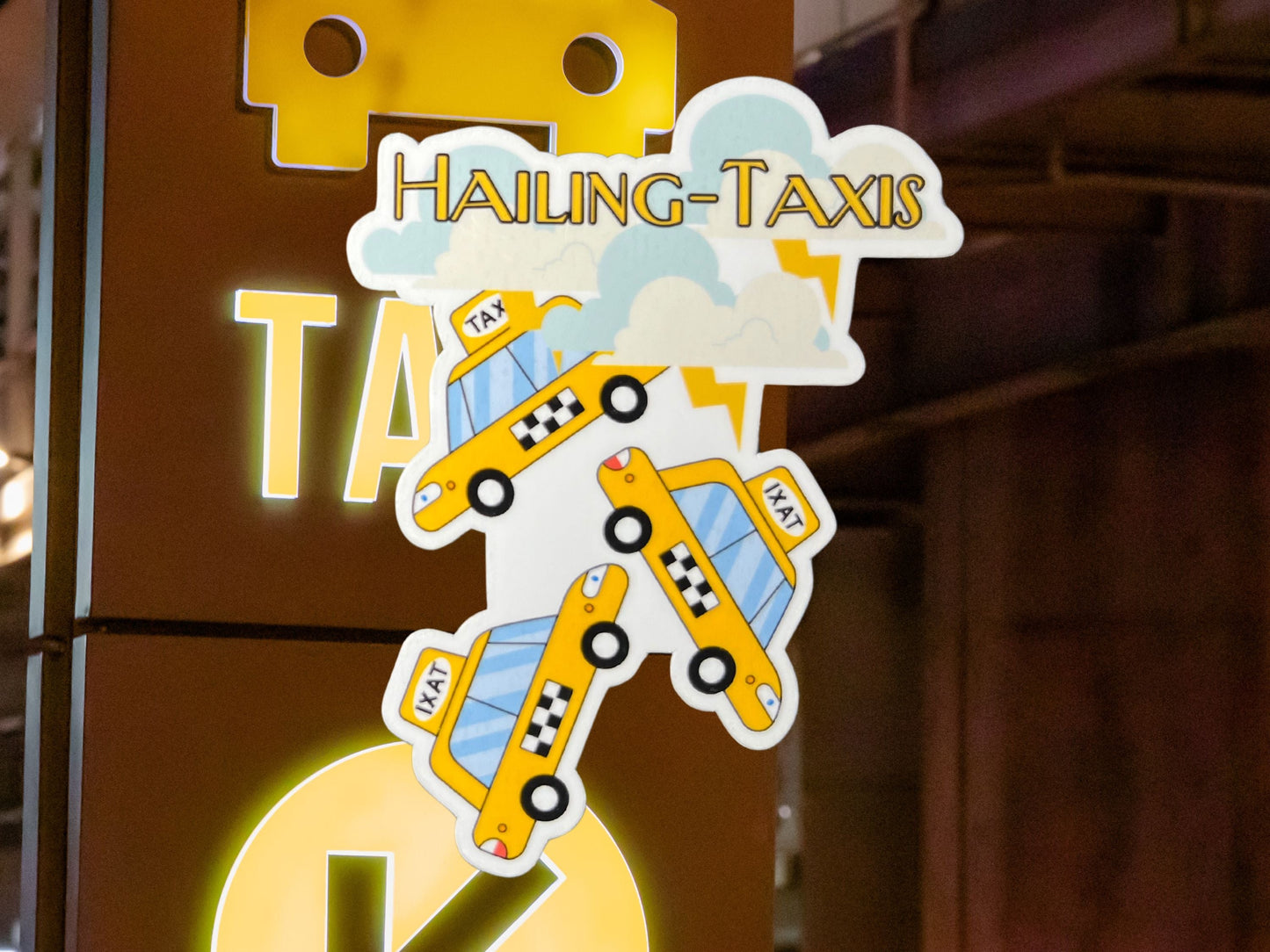 Hailing Taxis Pun Sticker - Perfect for Laptops, Water Bottles, & More