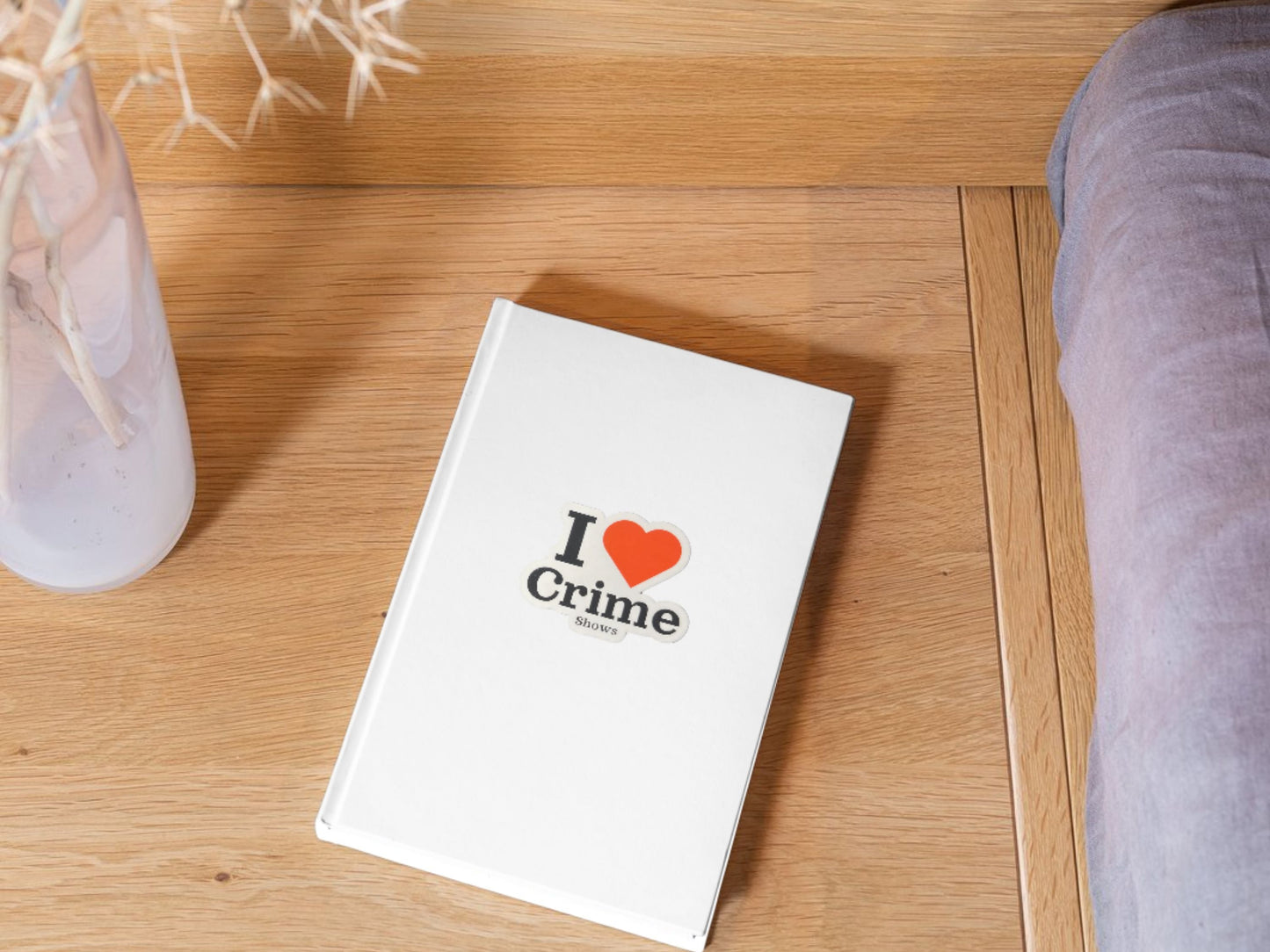 I Love Crime Pun Sticker - Perfect for Laptops, Water Bottles, & More