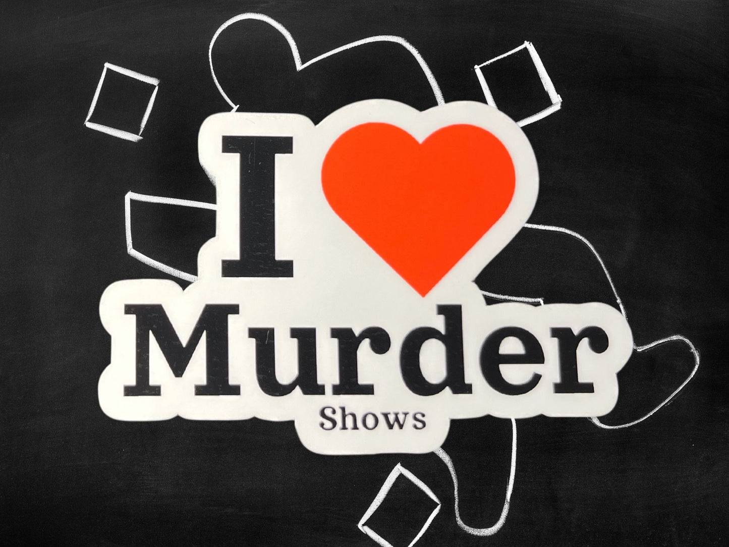 I Love Murder Pun Sticker - Perfect for Laptops, Water Bottles, & More
