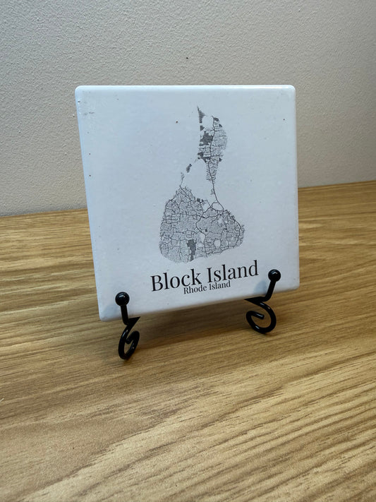 Block Island - Rhode Island Tile Coaster - 4inch