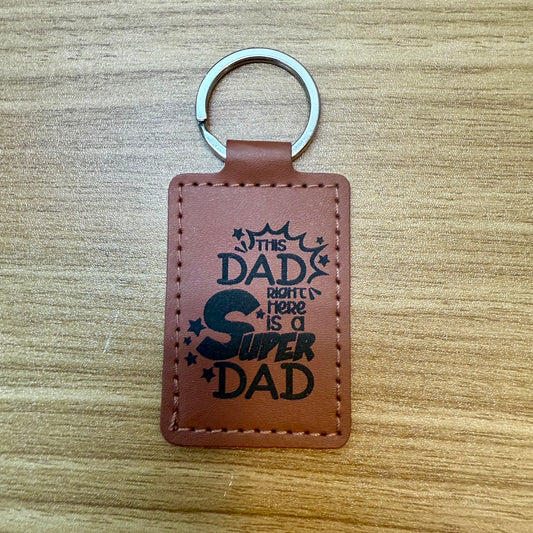 Dad Themed Leather Keychain