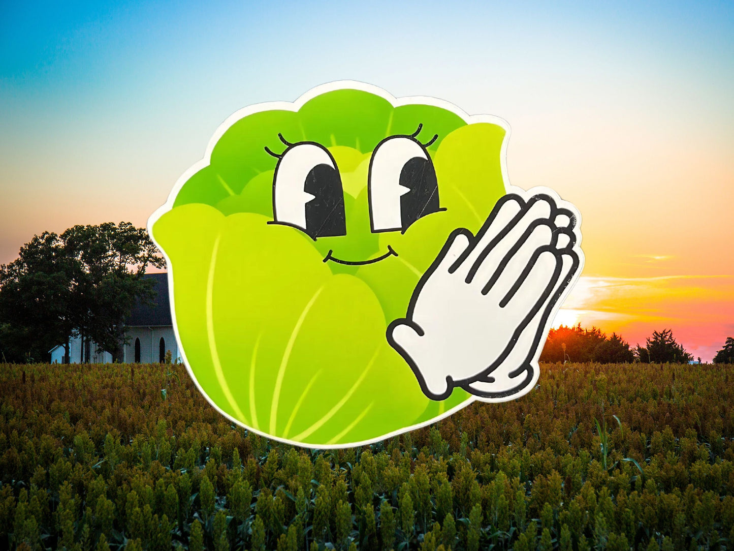 Lettuce Pray Pun Sticker - Perfect for Laptops, Water Bottles, & More