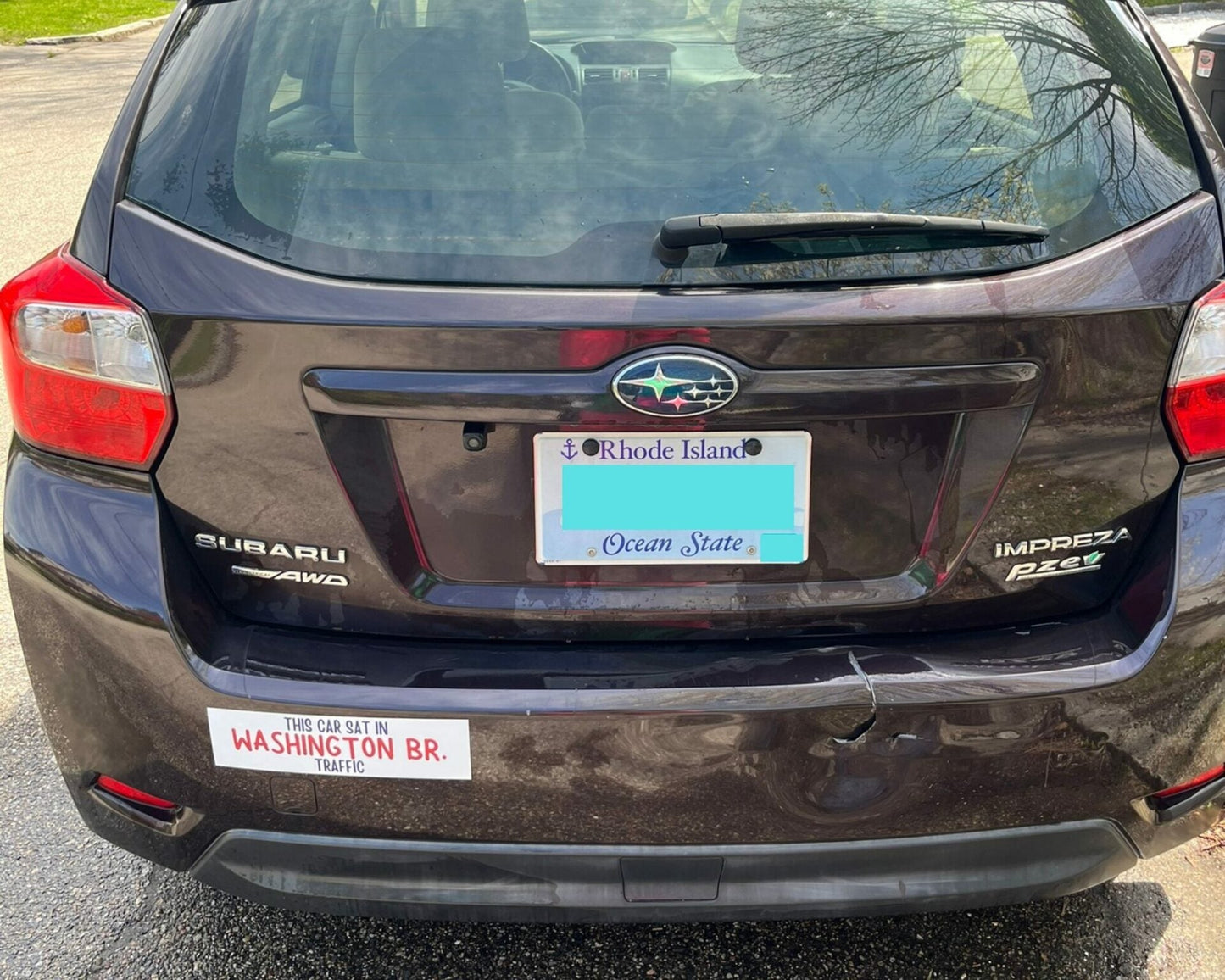This Car Sat In Washington Br. Traffic Bumper Sticker – Rhode Island Bridge