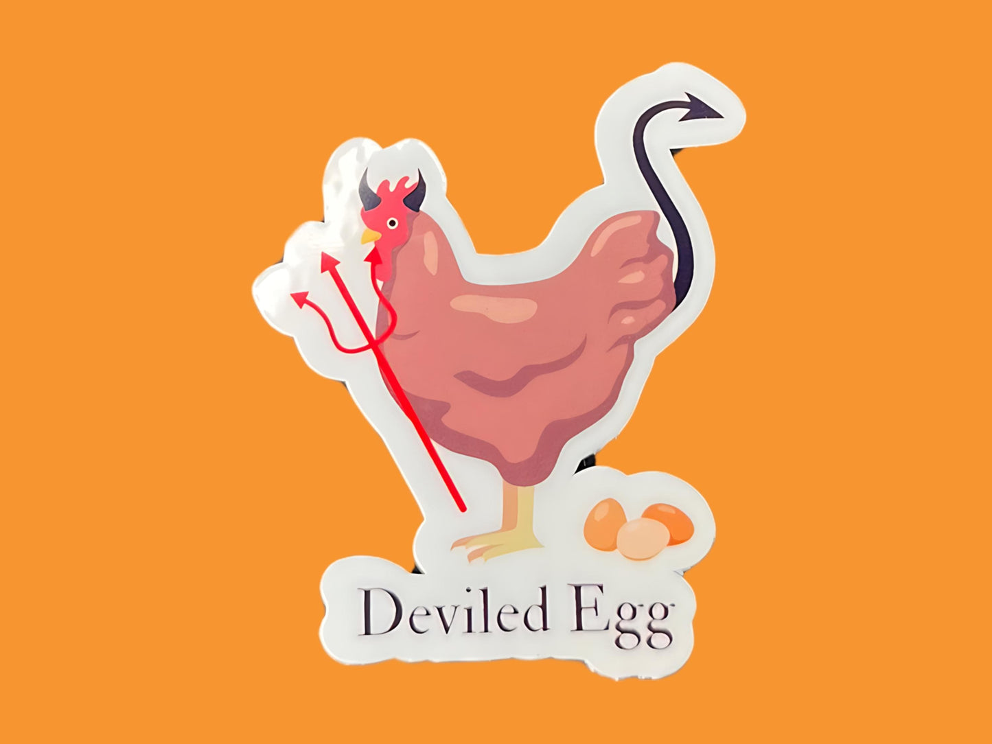 Deviled Egg Halloween Pun Dad Joke Sticker - Spooky Fun for Laptops, Water Bottles, & More