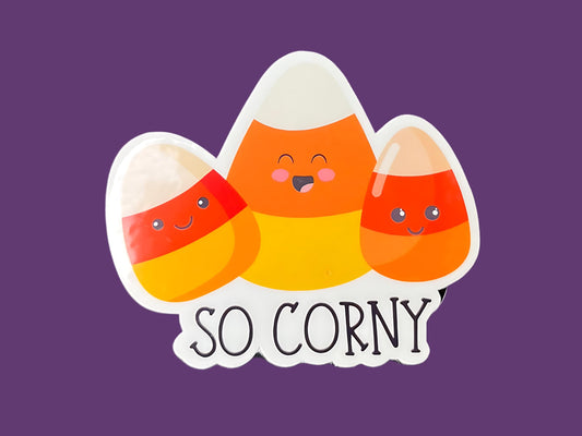 So Corny Fall Sticker - Fun Fall Pun for Laptops, Water Bottles, & More