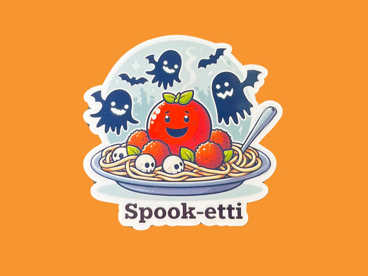 Spook-etti Halloween Pun Sticker - Perfect for Laptop, Water Bottle, & More