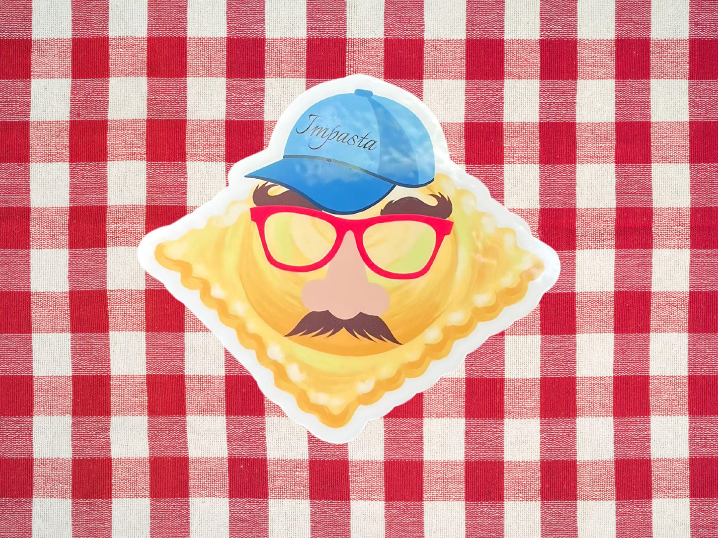 Impasta Sticker – Funny Food Pun Sticker for Laptop, Water Bottle, or Kitchen Decor