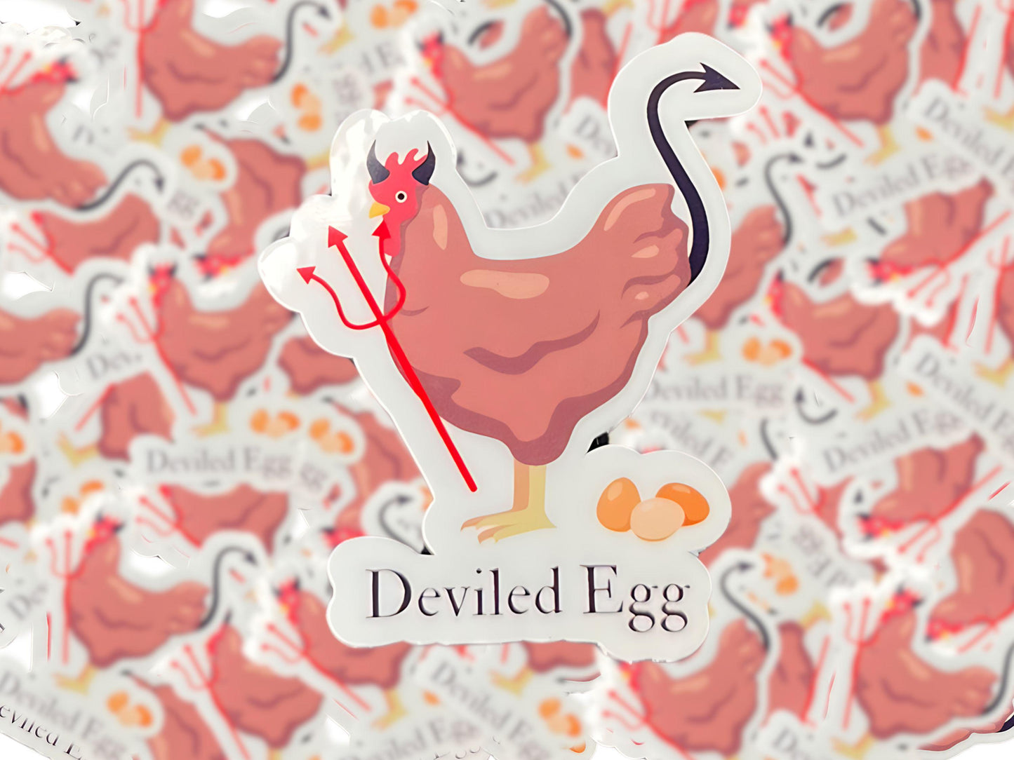 Deviled Egg Halloween Pun Dad Joke Sticker - Spooky Fun for Laptops, Water Bottles, & More